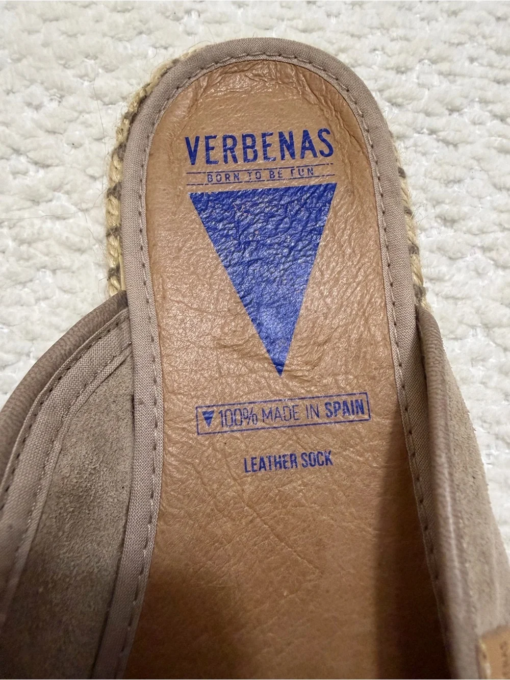 Verbenas Celia Espadrilles Taupe Suede Flats Women’s Size 41 EU 10-10.5 US